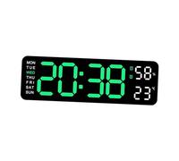 AEKLXVKU Desk Clock Automatic Brightness Dimmer Home Decor Wall Decor Clock Modern, green light white, 22.8x3.5x7.5cm