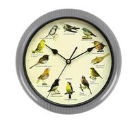 AEKLXVKU Musical Birds Wall Sound Clock Battery Operated for Household Interior Decor Gray 32cm