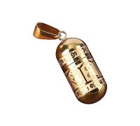 AEKLXVKU Urn Pendant Engraved Openable Creative Perfume Bottle Memorial Jewelry Charm Golden, 37x12.6mm