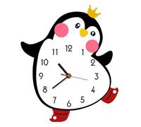 AEKLXVKU Wood Little Penguin Decor Wall Hanging Clock 9.8x11.8In for Bedroom Office