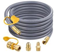 Aekops 36FT 1/2" ID Natural Gas Hose with Quick Connect, CSA Certified, Grey, 1/2" Male x 3/8" Female Adapter, Propane to Natural Gas Conversion Kit for BBQ, Grill Heater and More NG Appliance