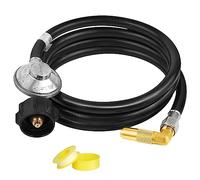 Aekops 6.5 FT Propane Adapter Hose with Regulator for Blackstone 17/22-inch Griddle, Gas Grill Regulator and hose with 90 Degree Elbow Adapter for blackstone 5471 Griddle, QCC1 Inlet, CSA Certified