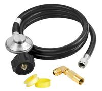 Aekops Propane Adapter Hose with Regulator for Blackstone 17/22-inch Griddle, 5 FT Propane Gas Line for Blackstone with 90 Degree Elbow Adapter, Connect to Large Propane Tank (5FT)