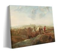 Aelbert Cuyp Paintings Wall Art Poster Prints Migrating Peasants in A Southern Landscape Painting On Canvas Wall Art Scroll Picture Print Living Room Walls Decor Homes Frame 16x24inch(40x60cm)