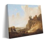 Aelbert Cuyp Paintings Wall Art Poster Prints Mountainous Landscape with The Ruins of A Castle (1640 - 1650) Wall Art Aesthetic Canvas Painting Picture Living Room Decor Home Frame 16x24inch(40x60cm)