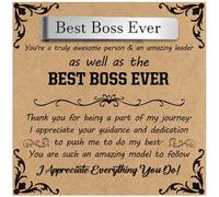 Aelciyue Appreciation Bosses Day Christmas Valentines Day Retirement Going Away Gifts for Boss Leader Manager Supervisor Silver Tie Bar Pins for Regular Ties Clips for Men's Jewelry - Best Boss Ever
