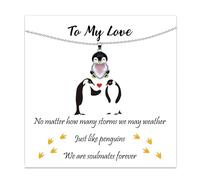 Aelciyue Penguin Gifts for Girlfriend - Valentines Gift for Her Christmas Birthday Anniversary Keepsake Long Distance Relationship Gifts for Wife from Husband Penguin Link Necklaces for Women