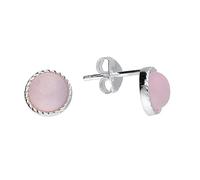 Aelecea & Essabel Genuine Rose Quartz Sterling Silver Stud Earrings