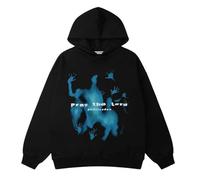 Aelfric Eden Abstraction Shadow Print Hoodie Men's Oversized Hoodie Unisex Hooded Sweatshirt Long Sleeves Casual Hiphop Y2K Black S