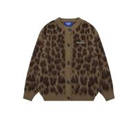Aelfric Eden Cardigans for Women Leopard Print Cardigan Pullover with Buttons Cardigan Autumn Winter Casual Knitted Cardigan Open Front Sweater, brown, M