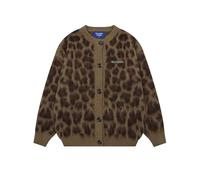 Aelfric Eden Cardigans for Women Leopard Print Cardigan Pullover with Buttons Cardigan Autumn Winter Casual Knitted Cardigan Open Front Sweater, brown, XS