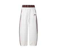 Aelfric Eden Checked Patchwork Jogging Bottoms Men's Plaid Patchwork Sweatpants Women's Casual Sports Trousers Streetwear High Waist Comfortable Loose Trousers, White, XS