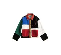Aelfric Eden Jacket Men's Vintage Jackets Women's Winter Contrast Colour Winter Jacket Y2K Lapel Transition Jacket Unisex Multicoloured Coat with Pockets Streetwear, black, XL