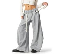 Aelfric Eden Jogging Pants Men's Baggy Sports Trousers Women's Basic Barrel Trousers Wide Leg Unisex Casual Sweatpants Modern Casual Pants Y2K Trouser Bottoms Streetwear, gray, M