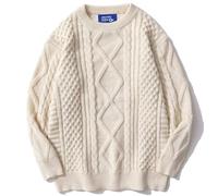 Aelfric Eden Jumpers for Women Sweaters Cable Knit Crewneck Long Sleeve Ladies Knitted Sweater Loose Fit Pullover Tops Apricot L