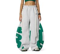 Aelfric Eden Men's Baggy Jogging Bottoms Women's Barrel Sweatpants Cotton Drawstring Casual Trousers Wide Leg Elastic Sports Trousers with Pockets, gray, L