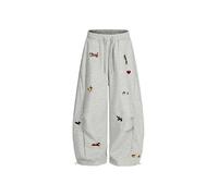 Aelfric Eden Men's Women's Baggy Jogging Pants Dachshund Graphic Sweatpants Cotton Drawstring Casual Pants Y2K Streetwear Sports Pants with Pockets, gray, S