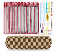 Aelike Double Ended Knitting Needles - 11 Sizes 2mm-6.5mm Metal DPN Set - Beginner Starter Kit
