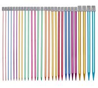 Aelike Knitting Needles Set: 25cm Coloured Metal Needles 2mm-10mm, UK, 14 Pairs Aluminium Needles for Beginners, Kids, Arthritic Hands