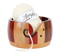 Aelike Yarn Bowl - Wooden Knitting & Crochet Bowl, 5.9 Inch