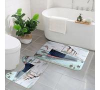 AELKSP 2 Piece Non Slip Bathroom Rugs Set,Luxury Thick Microfiber Shaggy Bath Mat Sets,Titanic Computer generated 3D render. Watarcolor effect.,Machine Washable Bathroom Mats Carpet