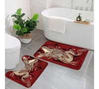 AELKSP 2 Piece Non Slip Bathroom Rugs Set,Luxury Thick Microfiber Shaggy Bath Mat Sets,Vector dragon tattoo,Machine Washable Bathroom Mats Carpet