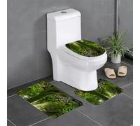 AELKSP 3 Piece Non Slip Bathroom Rugs Set,Luxury Thick Microfiber Shaggy Bath Mat Sets,Tropical jungle with river,Machine Washable Bathroom Mats Carpet