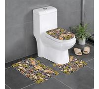 AELKSP 3 Piece Non Slip Bathroom Rugs Set,Luxury Thick Microfiber Shaggy Bath Mat Sets,William Morris's famous Strawberry Thief pattern (1883).,Machine Washable Bathroom Mats Carpet