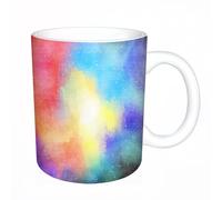 AELKSP Ceramic Coffee Cup,Dual-Sided Print,Mugs for Women,Funny Mugs,Cute Mug,Mugs for Men,Tea Cup,Novelty Gifts,Art, Vivid Mix of Rainbow Colors and Glittering dots, Creating Colorful wat,11oz/330ml