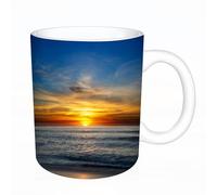 AELKSP Ceramic Coffee Cup,Dual-Sided Print,Mugs for Women,Funny Mugs,Cute Mug,Mugs for Men,Tea Cup,Novelty Gifts,Atlantic Ocean Beach During Sunset. Holidays and Enjoying Life Concept Copy,11oz/330ml