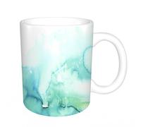 AELKSP Ceramic Coffee Cup,Dual-Sided Print,Mugs for Women,Funny Mugs,Cute Mug,Mugs for Men,Tea Cup,Novelty Gifts,Teal Watercolor Turquoise Mint Ombre Hand Blue Gradient Water,11oz/330ml