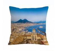 AELKSP Cushion Cover Decorations Pillow Cover Home for Livingroom Couch Sofa Decor Throw Pillow Case Gifts,City of Naples with Mount Vesuvius at sunset, Campania,16x16 in