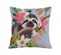 AELKSP Cushion Cover Decorations Pillow Cover Home for Livingroom Couch Sofa Decor Throw Pillow Case Gifts,Watercolor cute sloth on the palm tree. Tropical animal. Clipart isolated on white,16x16 in
