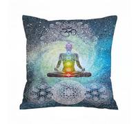 AELKSP Cushion Cover Decorations Pillow Cover Home for Livingroom Couch Sofa Decor Throw Pillow Case Gifts,Digital Man doing yoga for spiritual energy. Illustration of a man doing yoga prese,18x18 in