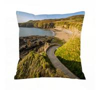 AELKSP Cushion Cover Decorations Pillow Cover Home for Livingroom Couch Sofa Decor Throw Pillow Case Gifts,Aerial View of Church Bay in Anglesey North Wales UK During Sunset,20x20 in
