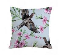 AELKSP Cushion Cover Decorations Pillow Cover Home for Livingroom Couch Sofa Decor Throw Pillow Case Gifts,Bird swallow and flower peach watercolor pattern,18x18 in