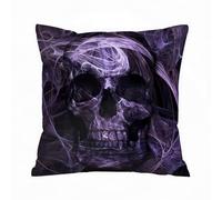 AELKSP Cushion Cover Decorations Pillow Cover Home for Livingroom Couch Sofa Decor Throw Pillow Case Gifts,Violet Skull Scary Background,16x16 in
