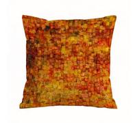 AELKSP Cushion Cover Decorations Pillow Cover Home for Livingroom Couch Sofa Decor Throw Pillow Case Gifts,Burnt Orange,Vintage Mosaic Background Quadratic Little Geometric Squares Faded Pri,16x16 in