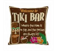 AELKSP Cushion Cover Decorations Pillow Cover Home for Livingroom Couch Sofa Decor Throw Pillow Case Gifts,Welcome to Tiki bar vintage rusty metal sign,18x18 in
