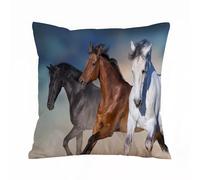 AELKSP Cushion Cover Decorations Pillow Cover Home for Livingroom Couch Sofa Decor Throw Pillow Case Gifts,Horses run gallop in desert against sky,16x16 in