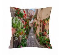AELKSP Cushion Cover Decorations Pillow Cover Home for Livingroom Couch Sofa Decor Throw Pillow Case Gifts,Tuscany, Sunset over the Hong Kong Skyline, cruise ship,18x18 in