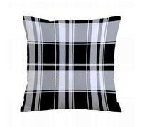 AELKSP Cushion Cover Decorations Pillow Cover Home for Livingroom Couch Sofa Decor Throw Pillow Case Gifts,Abstract Black Grey and White Tartan Stripes Design Art,16x16 in
