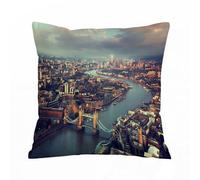 AELKSP Cushion Cover Decorations Pillow Cover Home for Livingroom Couch Sofa Decor Throw Pillow Case Gifts,Urban London View,Panoramic Picture of Thames River and Tower Bridge Picture Print,18x18 in