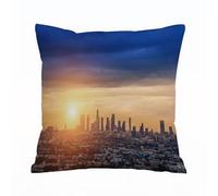 AELKSP Cushion Cover Decorations Pillow Cover Home for Livingroom Couch Sofa Decor Throw Pillow Case Gifts,City, sunrise in Los Angeles Urban Architecture Tranquil Landscape Majestic Sky,18x18 in