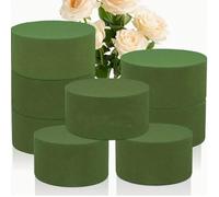 Aelmiyw 8 Pcs Round Floral Foam Blocks for Fresh and Artificial Flowers Arrangements, 3 Inch Dry & Wet Green Flower Foam for Flower Arrangements Florist Supplies