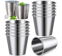 Aelmiyw Stainless Steel Shot Glasses, 10 Pcs 70ml Small Stainless Steel Shot Cups Mini Portable Beer Tumbler Mug Stackable Drinking Cups for Camping,Hiking, Outdoor, Indoor Activities