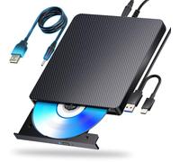 aelrsoch External Blu ray Drives Player Read/Write Compatible Bluray Burner USB 3.0 / Type-C BD DVD CD Burner Blu ray Player for pc, Windows 7-11 & Mac（Black）