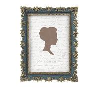 AELS 5x7 Inch Vintage Picture Frame, Elegant Antique Photo Frames with Glass Front, Photo Display, Tabletop Wall Hanging, Gift Ideas, Vine Pattern, Gold and Blue