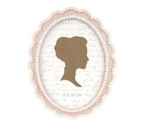 AELS 5x7 Inch Vintage Pink Scalloped Beaded Picture Frame, Elegant Antique Oval Photo Frame with Glass Front, Photo Display, Tabletop Wall Hanging, Gift Ideas for Home Decor