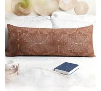 AELS Boho Decorative Textured Lumbar Throw Pillow Covers 14x36, Organic Modern Mid Century Rainbow Tufted Long Pillow Case, Farmhouse Geometric Woven Cushion Case for Bed Couch Sofa, Burnt Orange